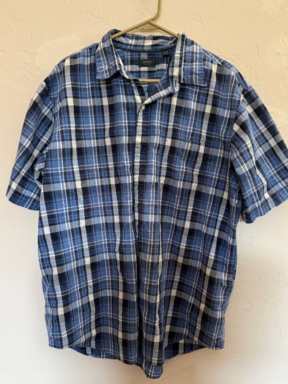 Vintage Anchor Blue Men's XXL Blue Black Colorblock Stripe T-Shirt Y2K